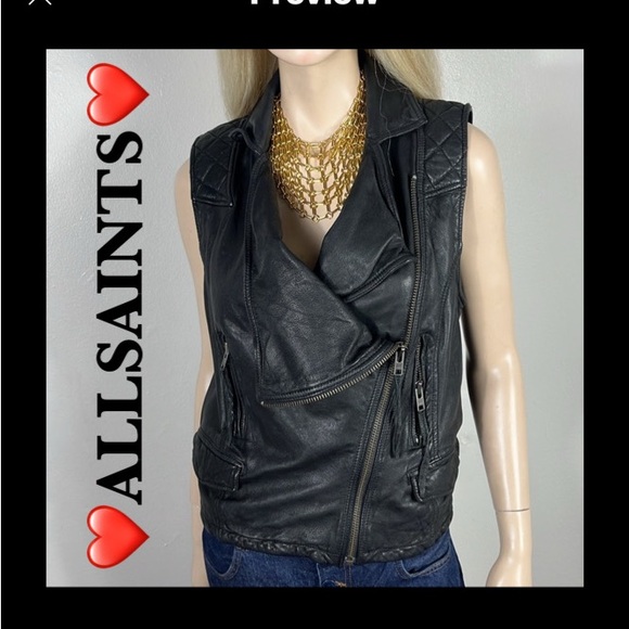 ALLSAINTS Other - AllSaints Black Leather Vest